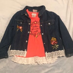 Jean jacket with matching shirt